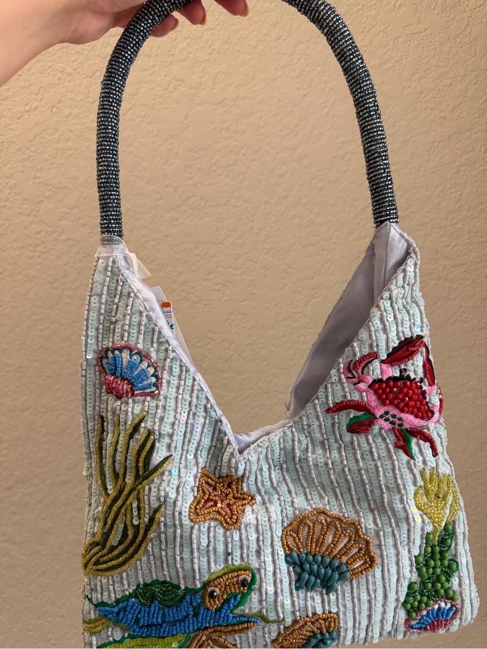 Viral Sea Creature Colorful Beaded Shoulder Bag New Release